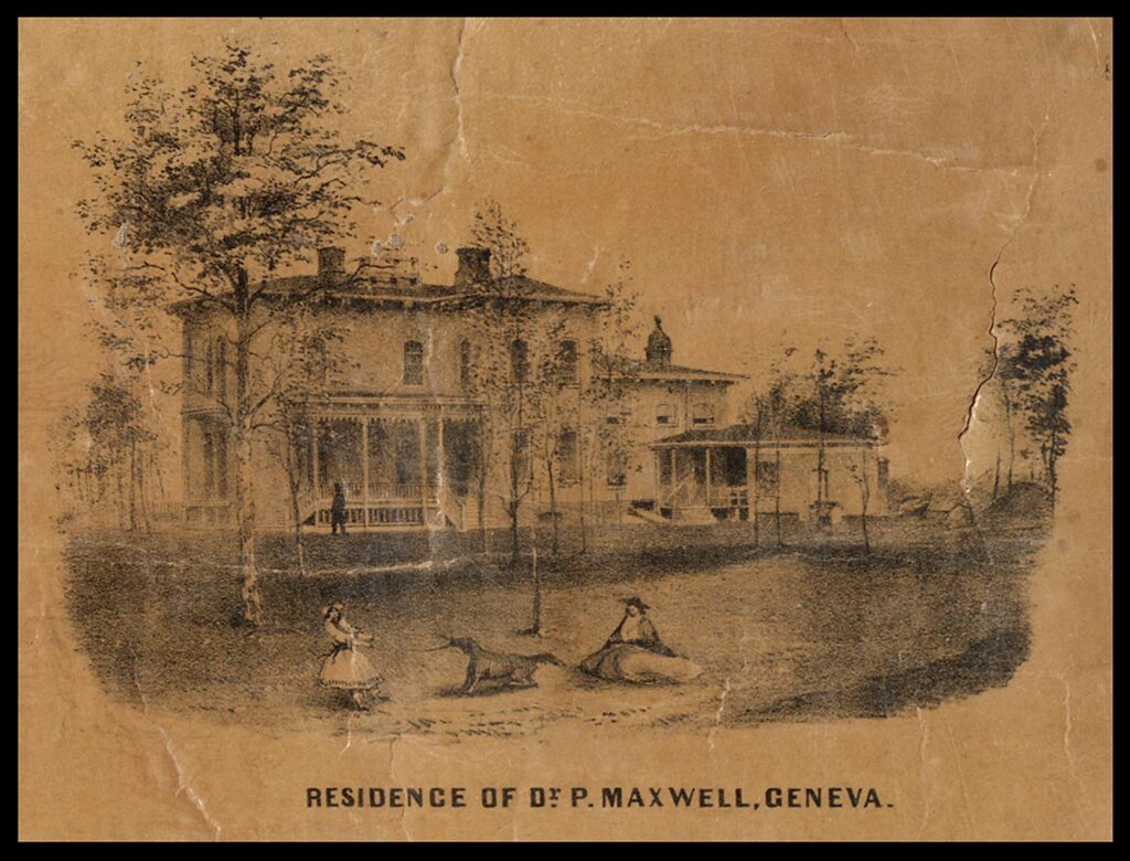 Drawing of old Maxwell Mansion.