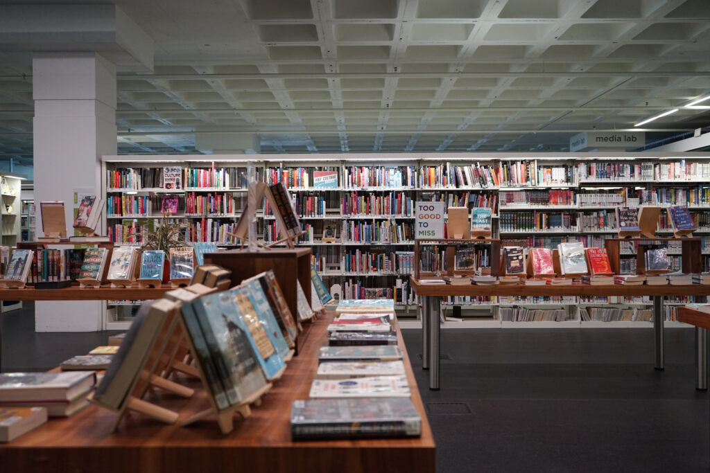 Overview of the library space at the Madison Public Library. 