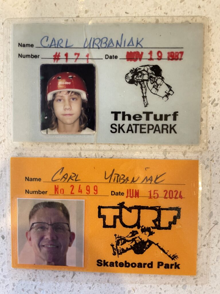 Two turf ID cards side by side. 