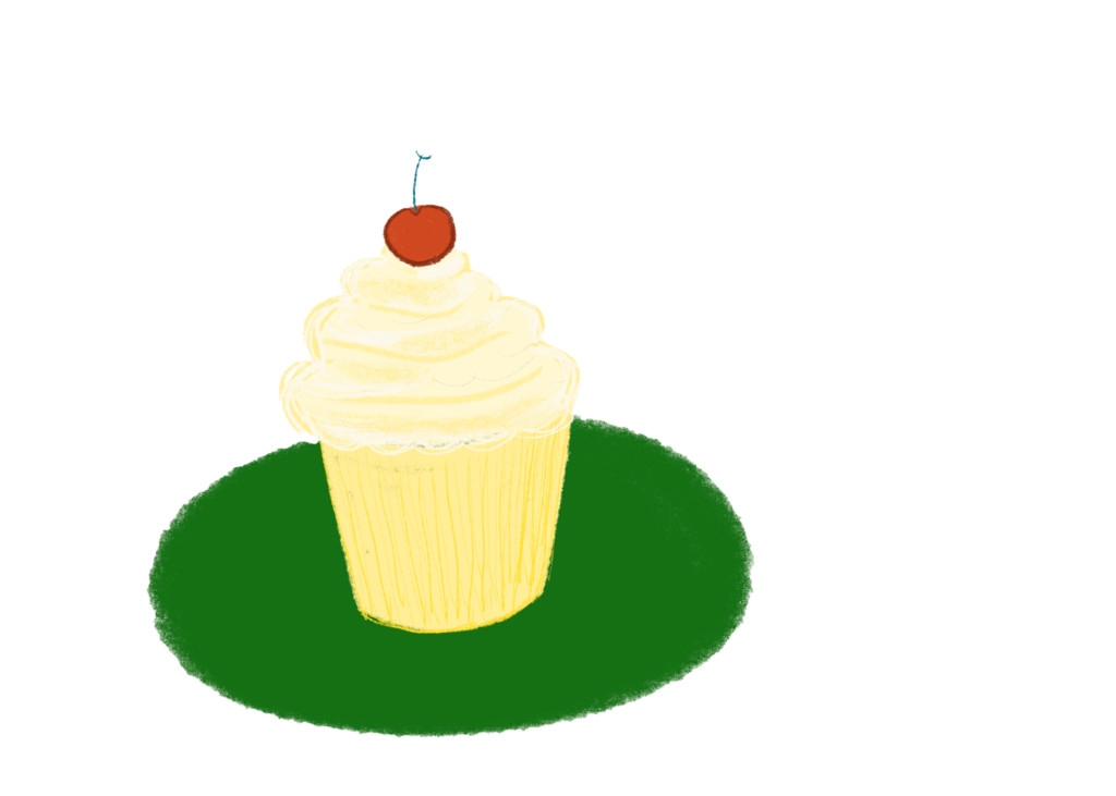 Graphic of a cupcake. 