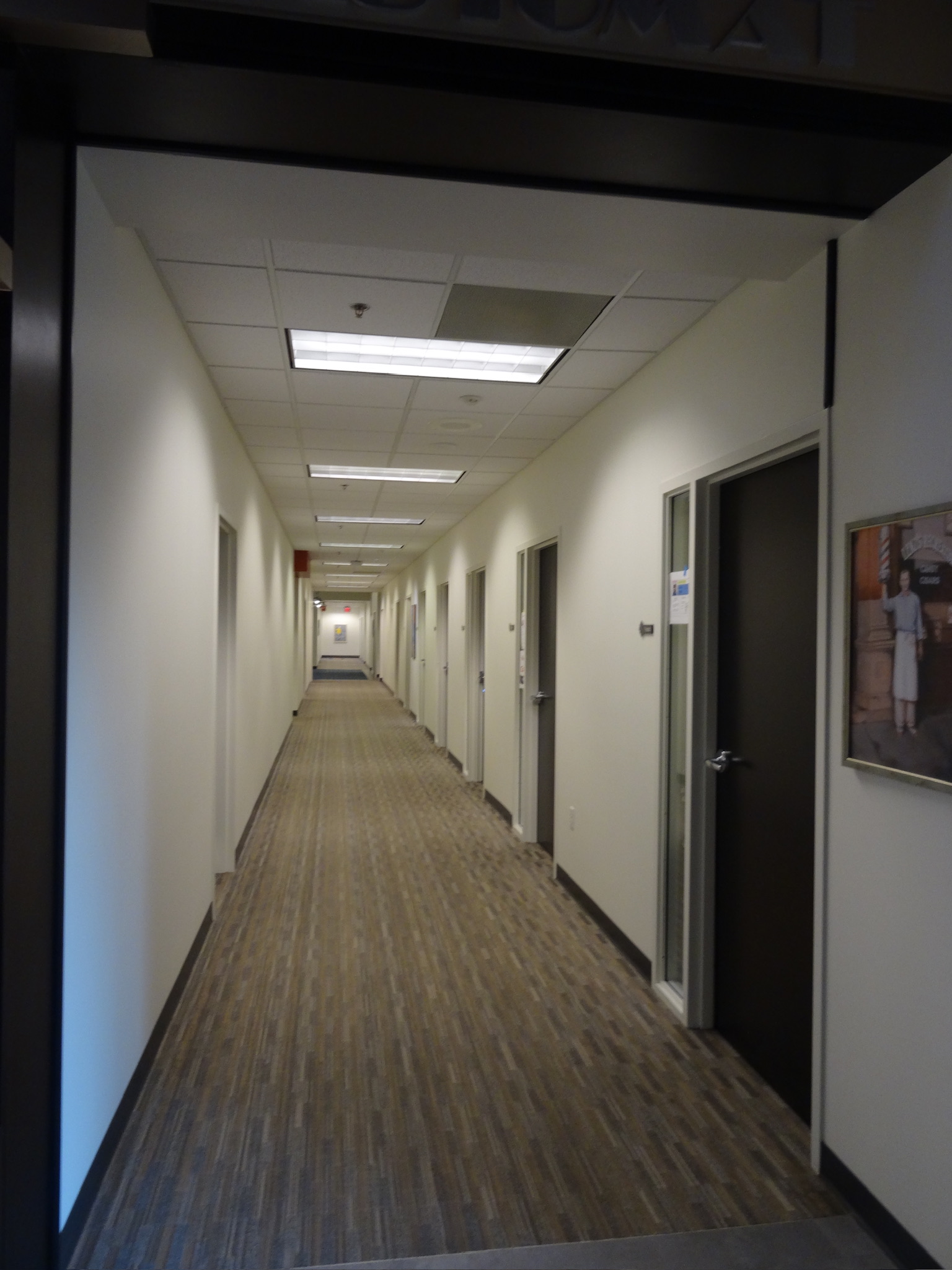 Brightly lit hallway