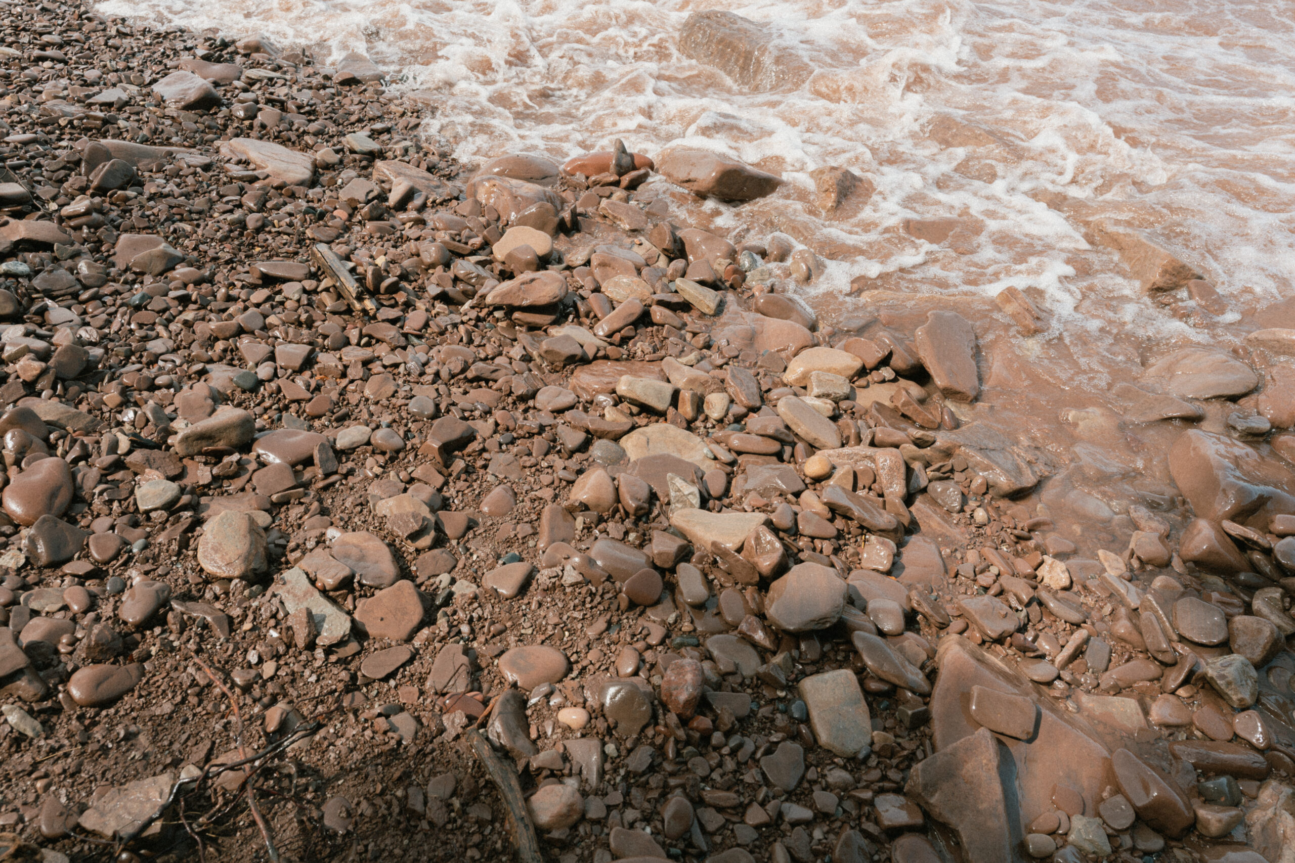 A rocky shoreline